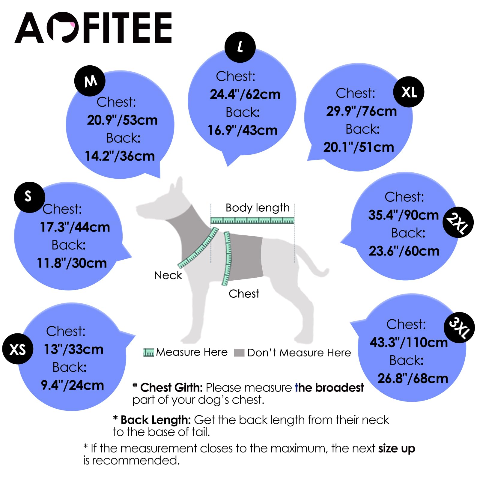 AOFITEE Dog Coat - Warm Winter Jacket with Built-in Harness | Waterproof Fleece Vest for Small to Large Dogs - Navy