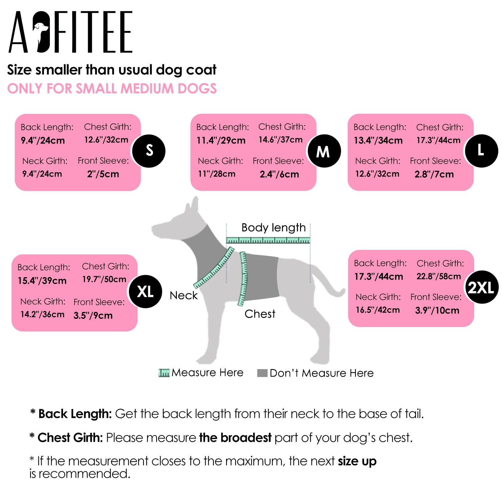 AOFITEE Dog Coat – Waterproof Winter Puffer Jacket for Small Dogs