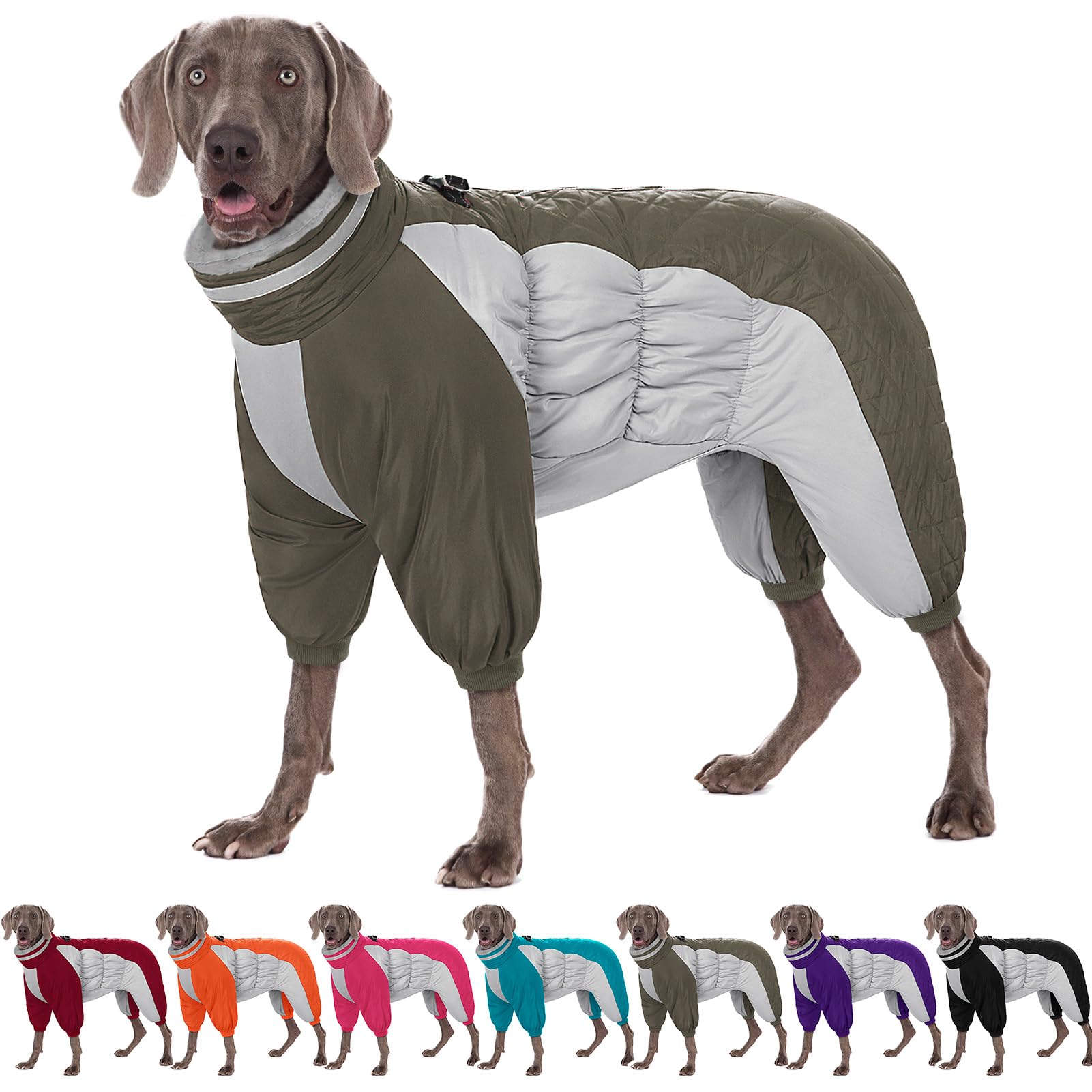 AOFITEE Dog Coat Warm Puffer Jacket with Harness | Windproof & Reflective