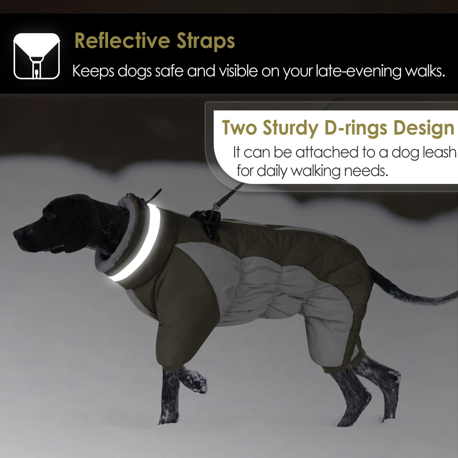 AOFITEE Dog Coat Warm Puffer Jacket with Harness | Windproof & Reflective