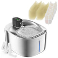APD APETDOLA Cat Water Fountain – Stainless Steel, 152oz/4L Wireless Battery-Operated, Quiet 20dB, 3 Modes, 5-Filter System