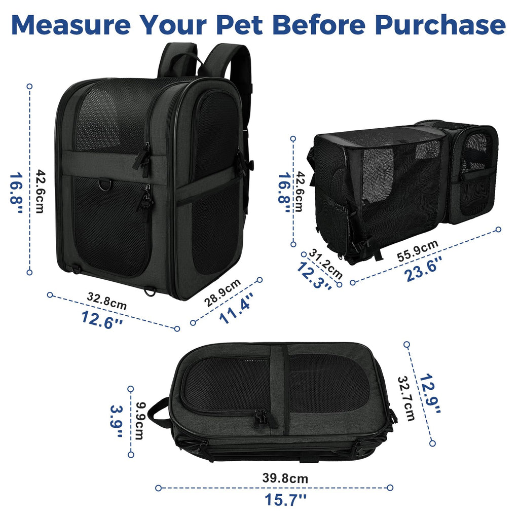 Apollo Walker Pet Carrier Backpack – Expandable, Safe Travel for Cats & Dogs