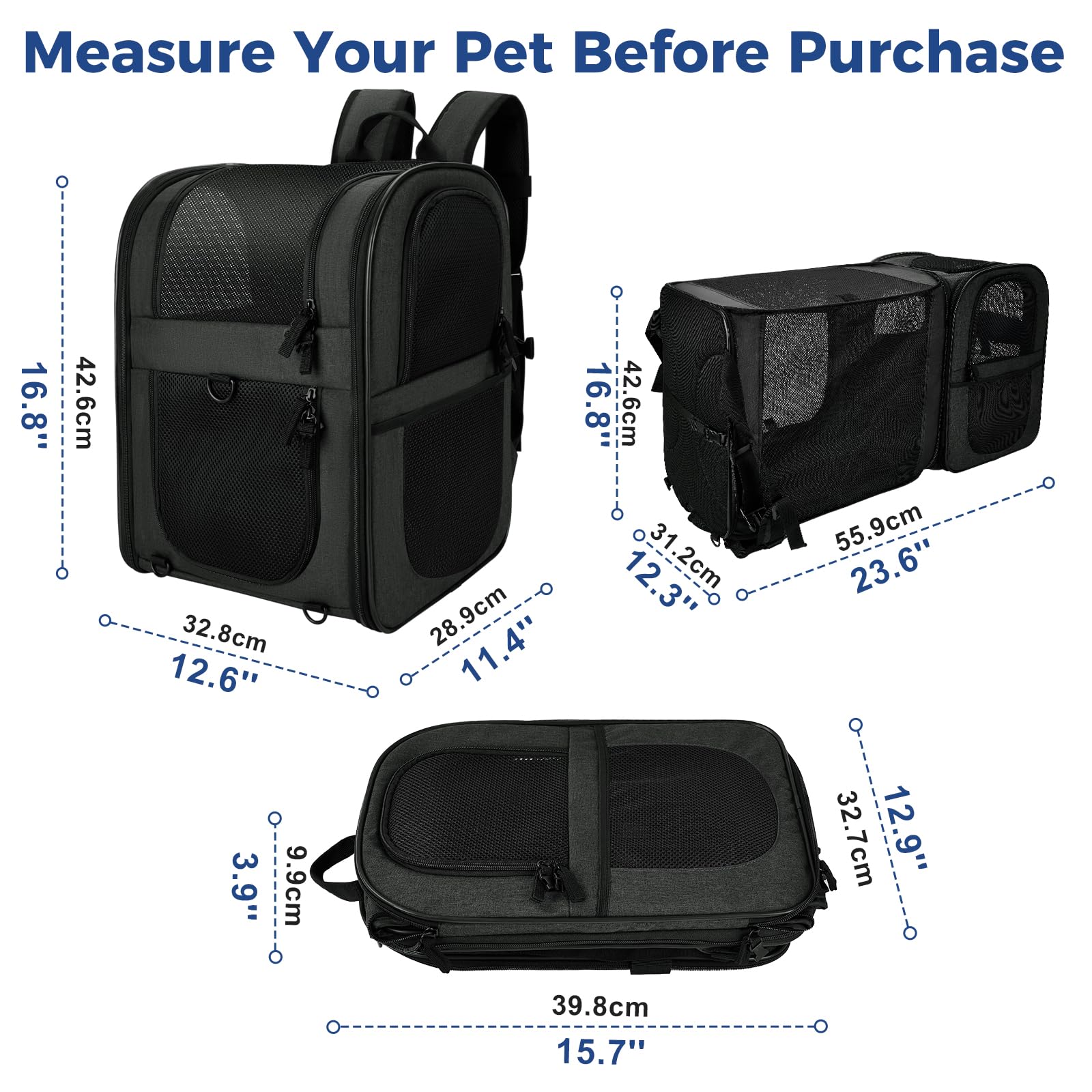 Apollo Walker Pet Carrier Backpack – Expandable, Safe Travel for Cats & Dogs