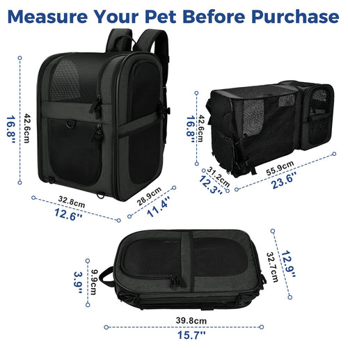 Apollo Walker Pet Carrier Backpack – Expandable, Safe Travel for Cats & Dogs