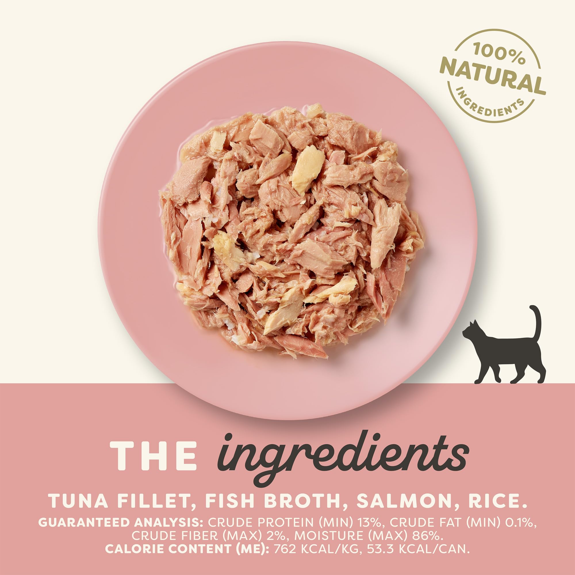 Applaws Natural Wet Cat Food in Broth — Tuna Fillet with Salmon, Limited Ingredients (24 x 2.47oz Cans)