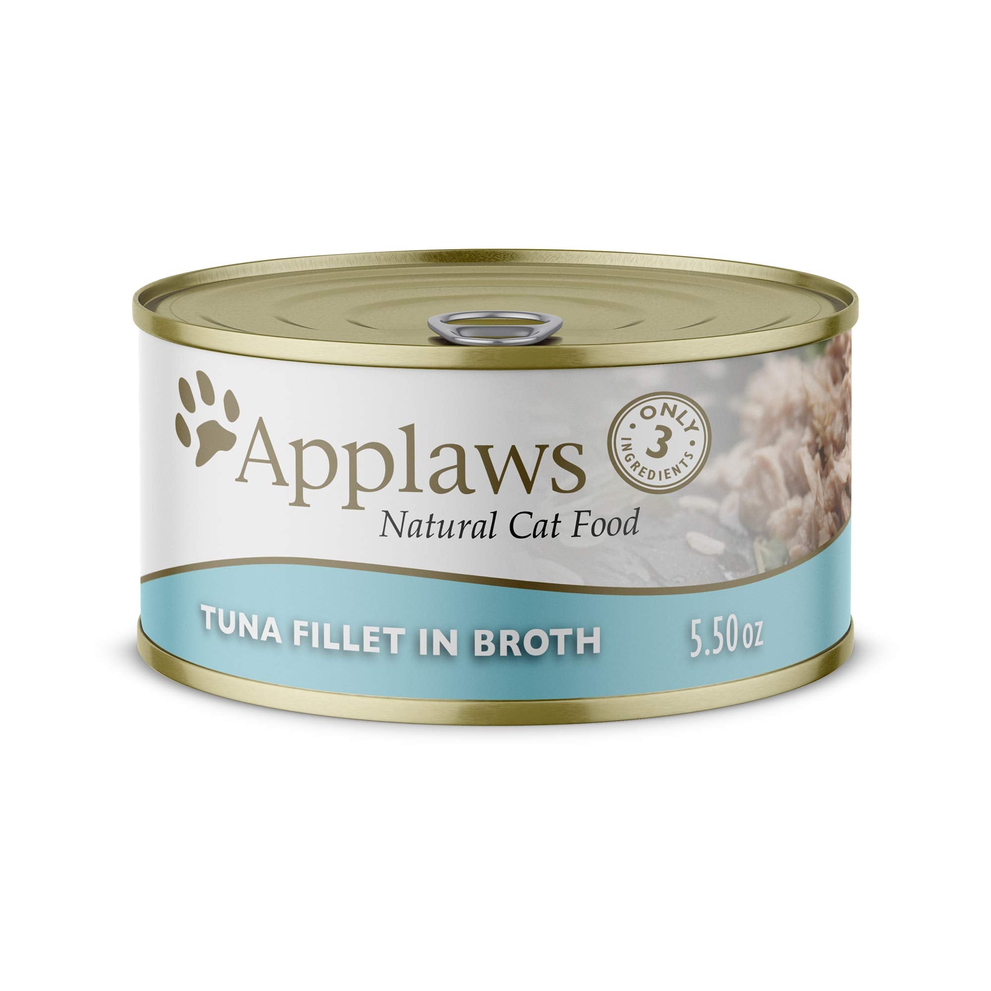 Applaws Natural Wet Cat Food – Tuna Fillet in Broth, Limited Ingredients, 24-Count