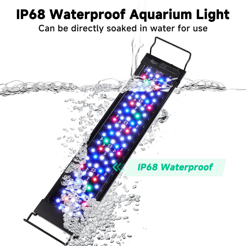AQQA LED Aquarium Light for 24-32 Inch Tanks | 24/7 Mode & DIY Full Spectrum