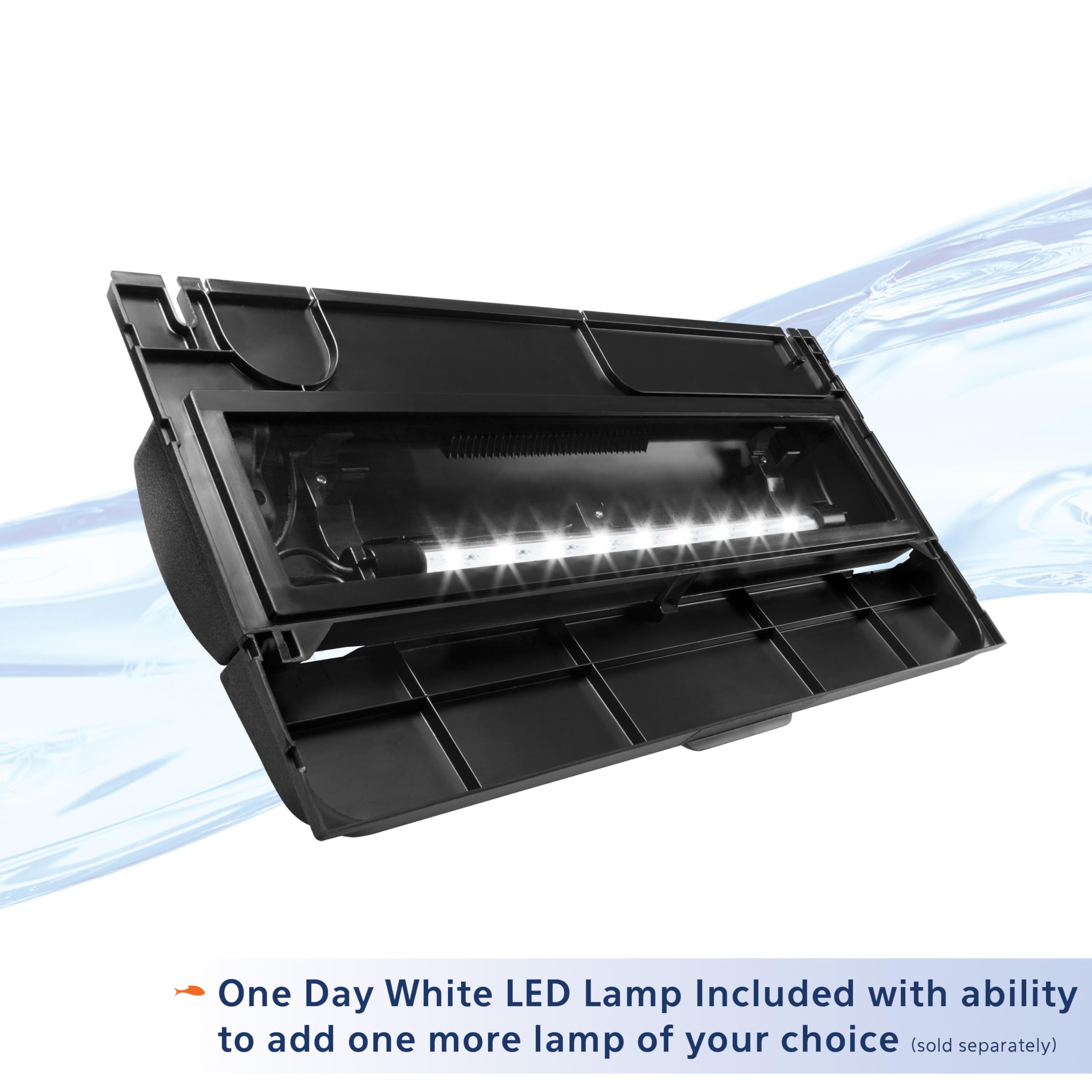 Aqueon LED Deluxe Full Hood for 20-Inch Aquarium | Day White LED, Moon Glow