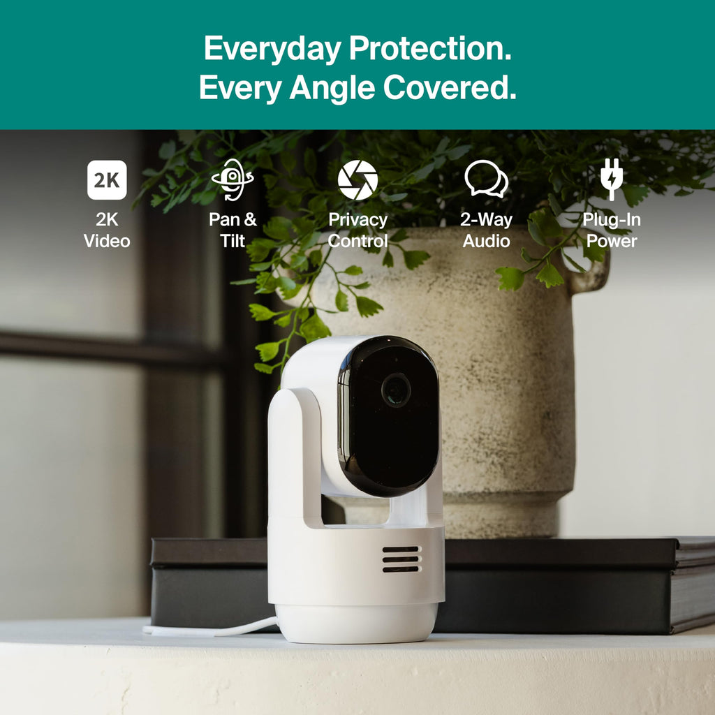 Arlo Essential Indoor Pan Tilt Security Camera 2K Kit (2-Cam) – 2025 Release, Wired Power, 360° View, Night Vision