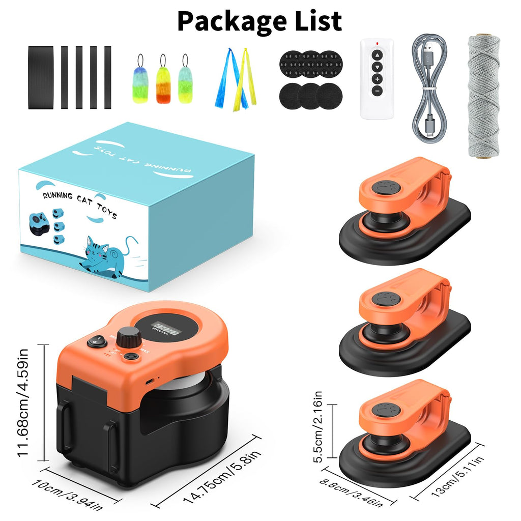 AsFrost Upgraded Cat Toy — Interactive Treadmill with Moving Mouse (Bright Orange)
