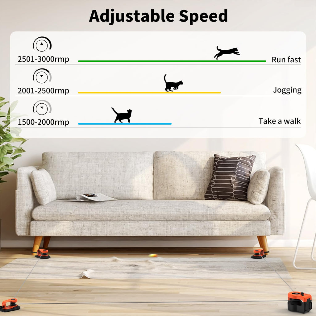 AsFrost Upgraded Cat Toy — Interactive Treadmill with Moving Mouse (Bright Orange)