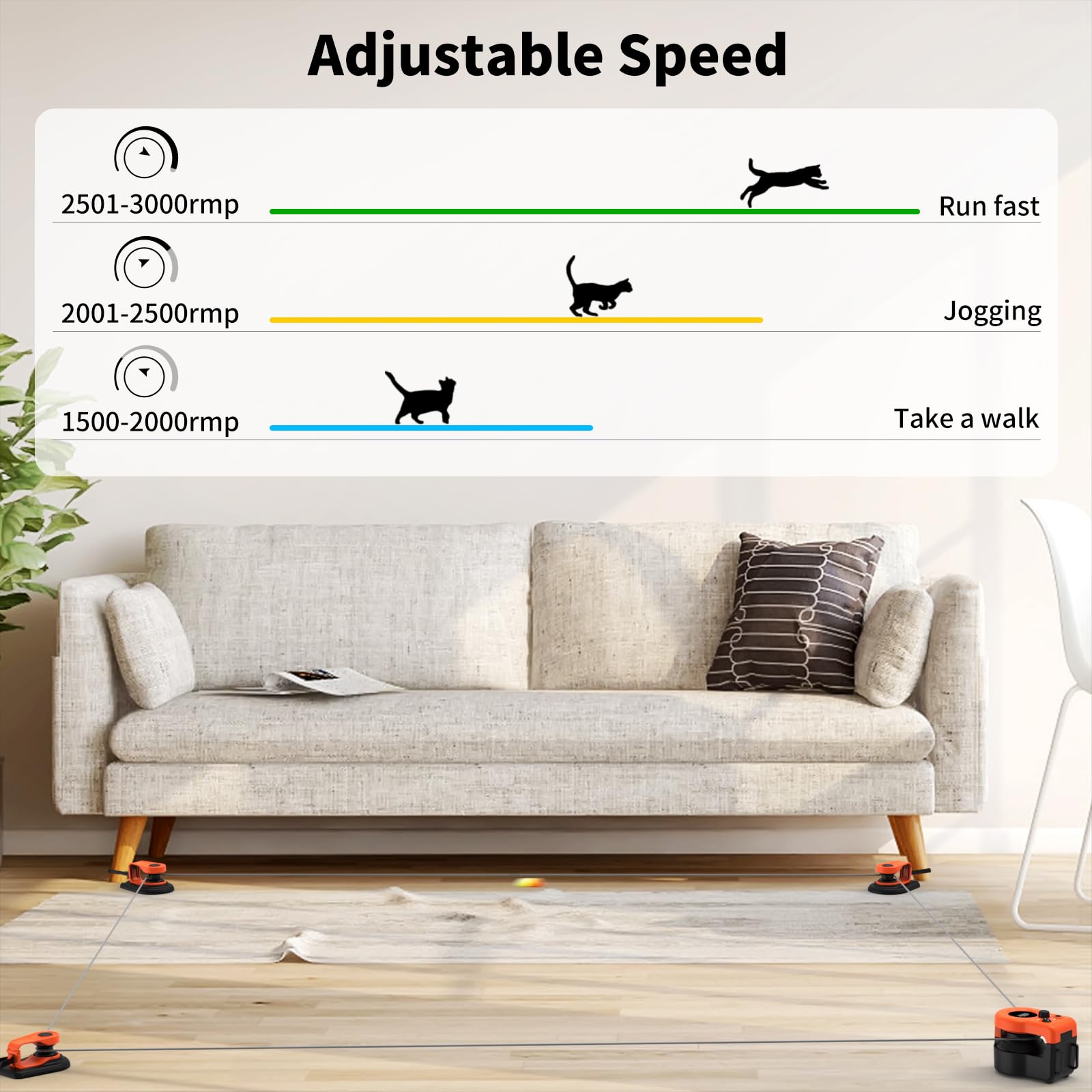 AsFrost Upgraded Cat Toy — Interactive Treadmill with Moving Mouse (Bright Orange)