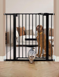 BABELIO 36-Inch Extra Tall Baby Gate with Cat Door – Adjustable 29-40 Inches, Auto-Close, Black
