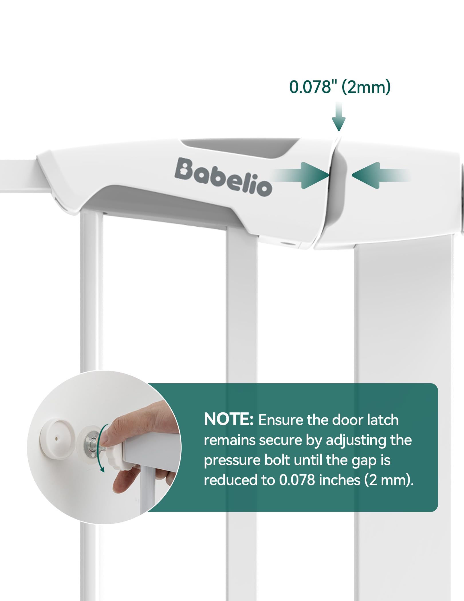 BABELIO 29-48in Extra Wide Baby Gate with Adjustable Cat Door – White