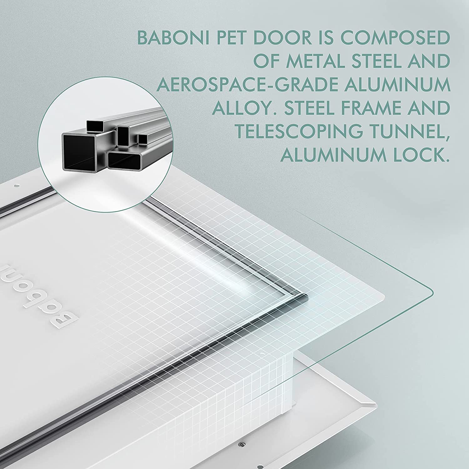 Baboni Pet Door for Wall - 3-Flap, Telescoping Tunnel, Steel Frame | X-Large