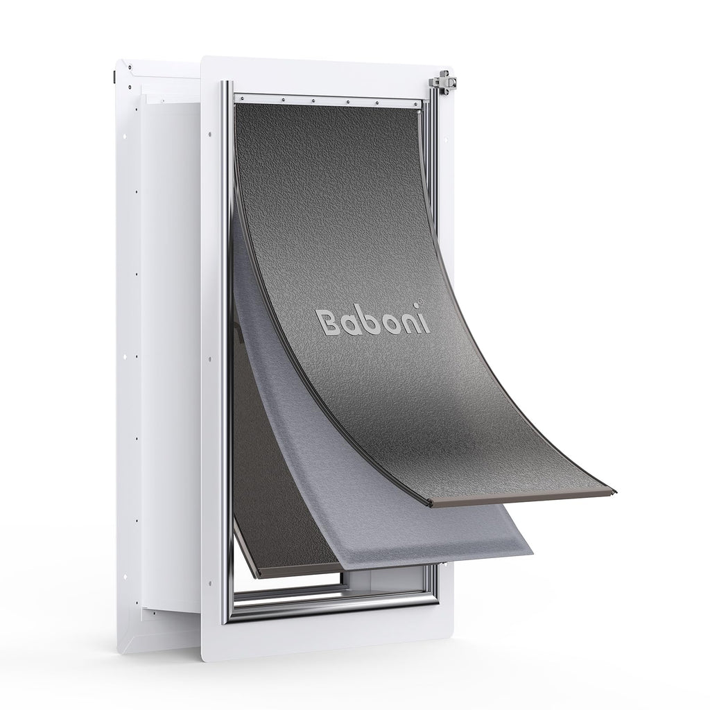 Baboni Pet Door for Wall - 3-Flap, Telescoping Tunnel, Steel Frame | X-Large