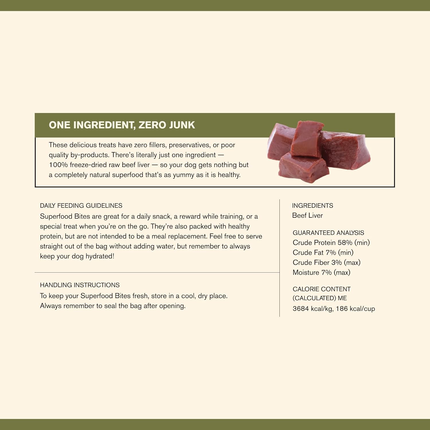 BADLANDS RANCH Superfood Bite Beef Liver Freeze-Dried Dog Treats | Protein-Rich, Single-Ingredient Reward