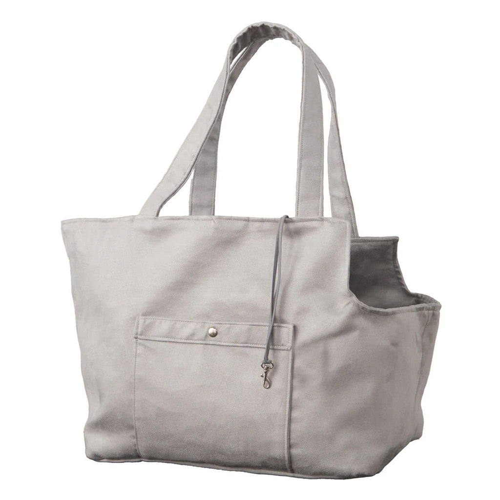Soho Poms Grey Suede Camden Bear Dog Carrier - ideal for dogs and cats