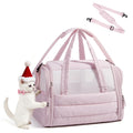 BAGSMART Cat Carrier - Soft-Sided Quilted Pink Travel Bag for Pets Up to 20 lbs