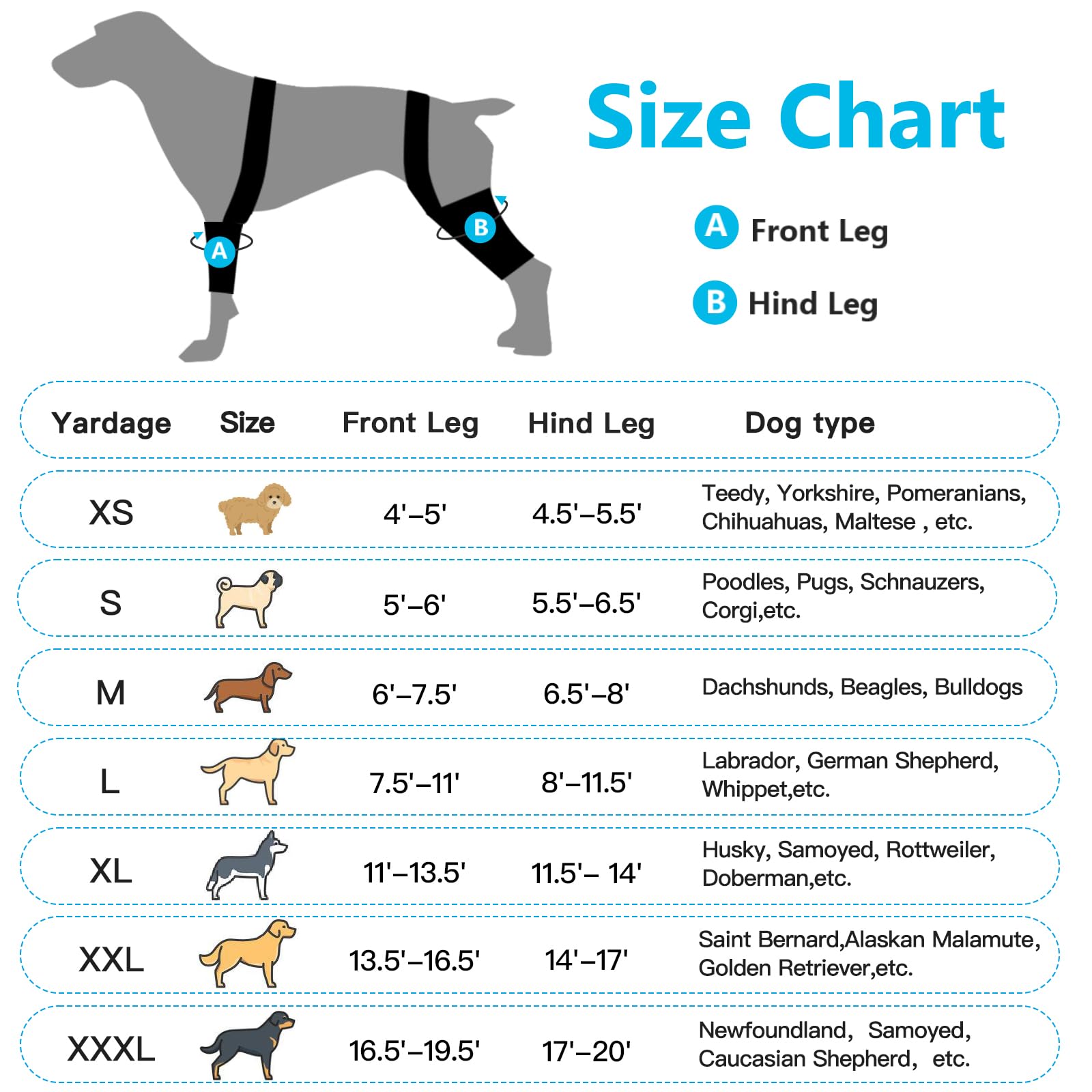 BaoGuai Knee Brace for Dogs – ACL Support with Side Stabilizers | 7 Sizes (3XL)