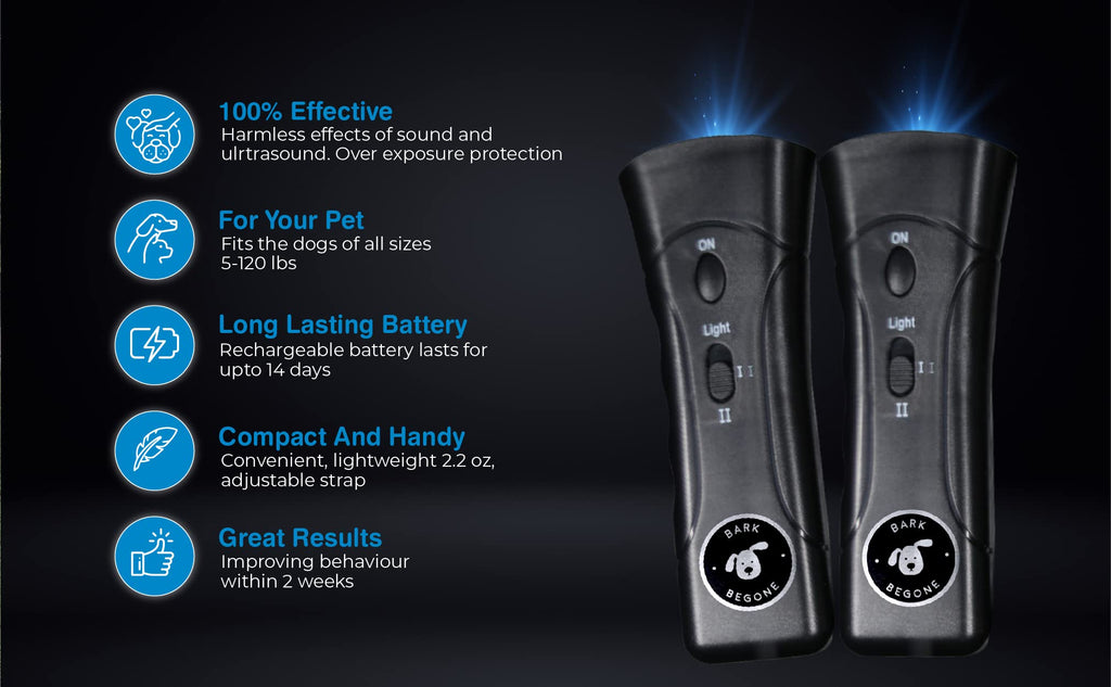 Bark Begone 2023 Ultrasonic Dog Bark Deterrent & Behavior Corrector | Shark Tank Backed