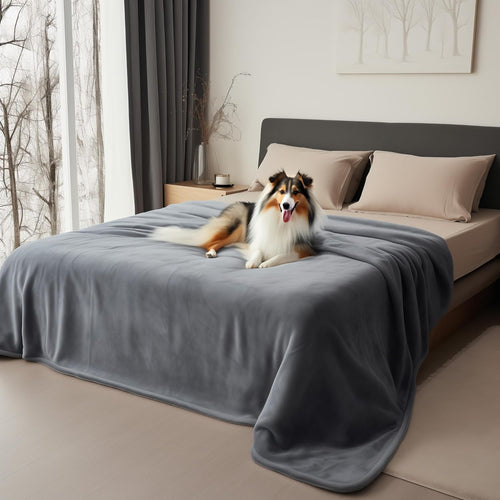 Bedding Aid Queen Size Waterproof Flannel Blanket – Stain-Proof & Spill-Proof, 80x90