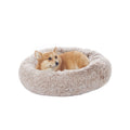 Bedfolks Calming Donut Dog Bed - 30-inch Round Plush for Medium Dogs | Anti-Anxiety & Machine Washable