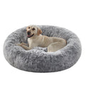 BedStill 45-Inch Donut Dog Bed for Extra Large Dogs – Calming Plush Round Bed with Removable Cover (Dark Grey, XL)