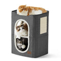 Bedsure 2 Story Cat House – Indoor Cat Condo with Scratch Pad & Plush Ball (23x18x14 in)