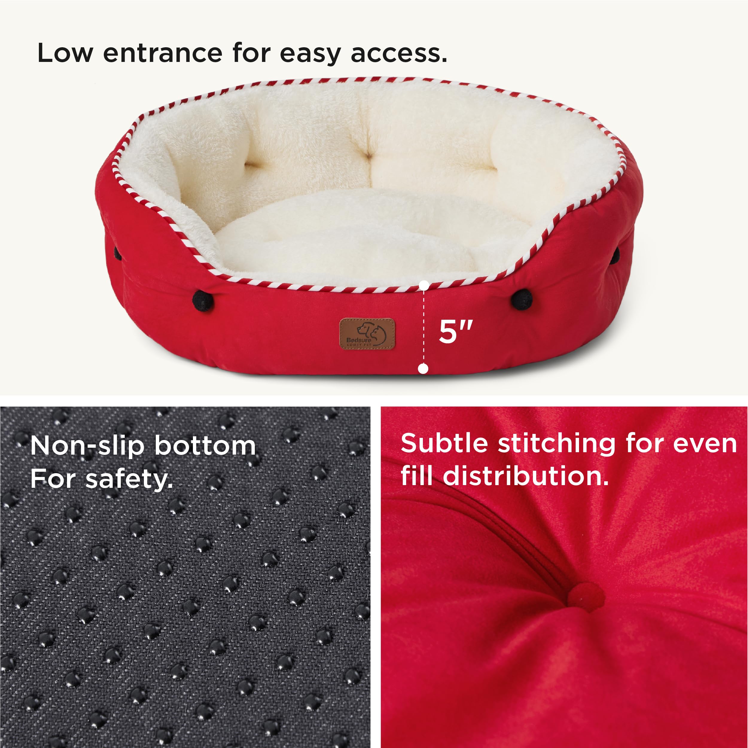 Bedsure Round 25-Inch Pet Bed for Small Dogs & Indoor Cats — Savvy Red