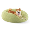 Bedsure Calming Donut Dog Bed for Medium Dogs – 30in Green, Washable & Anti-Slip