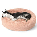 Bedsure Calming Donut Dog Bed for Large Dogs – 36-Inch Round, Anti-Slip, Pink (Up to 80 lbs)