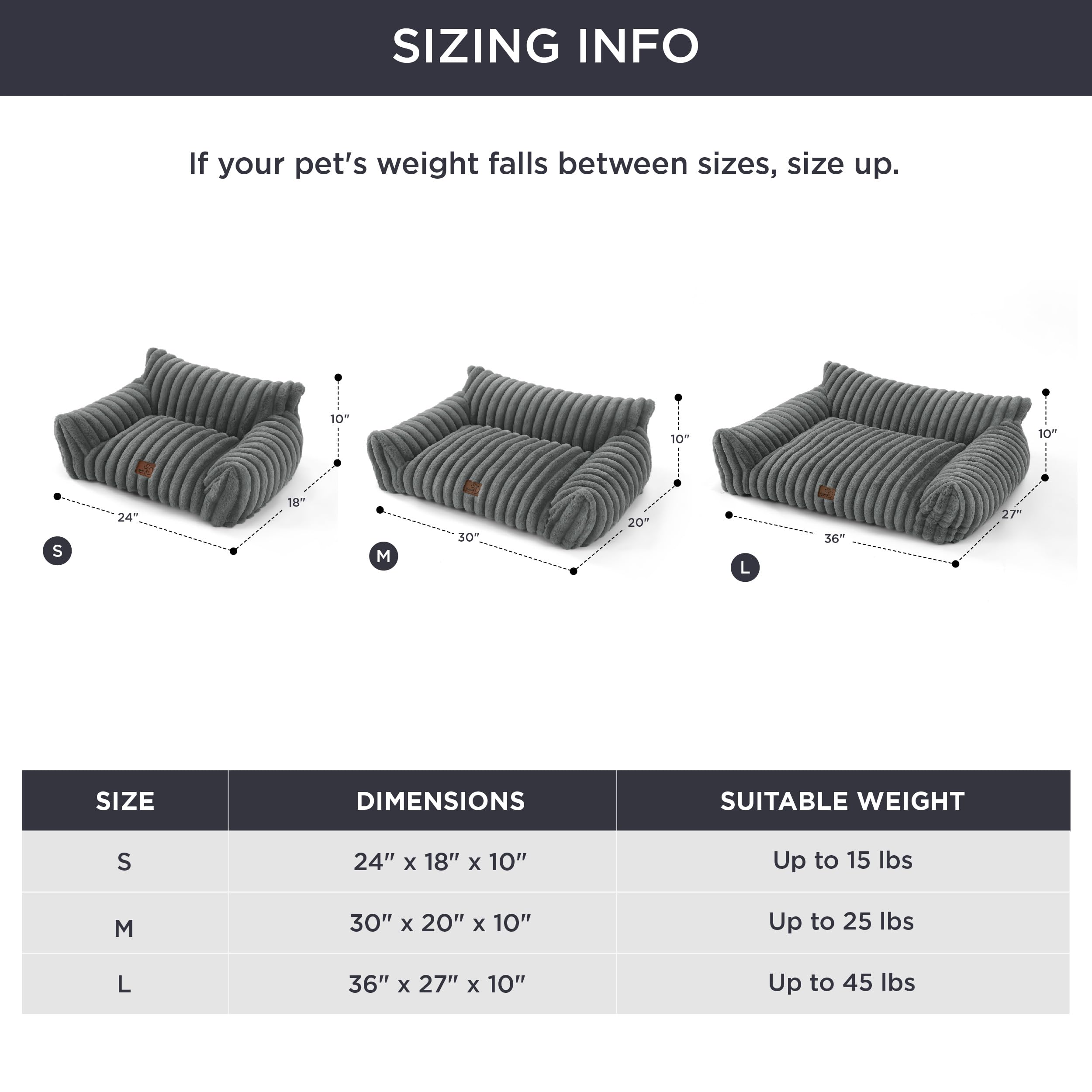 Bedsure Cute Cat Couch for Pets - 24in Warm Grey, Plush Corduroy Fleece with Removable Cover