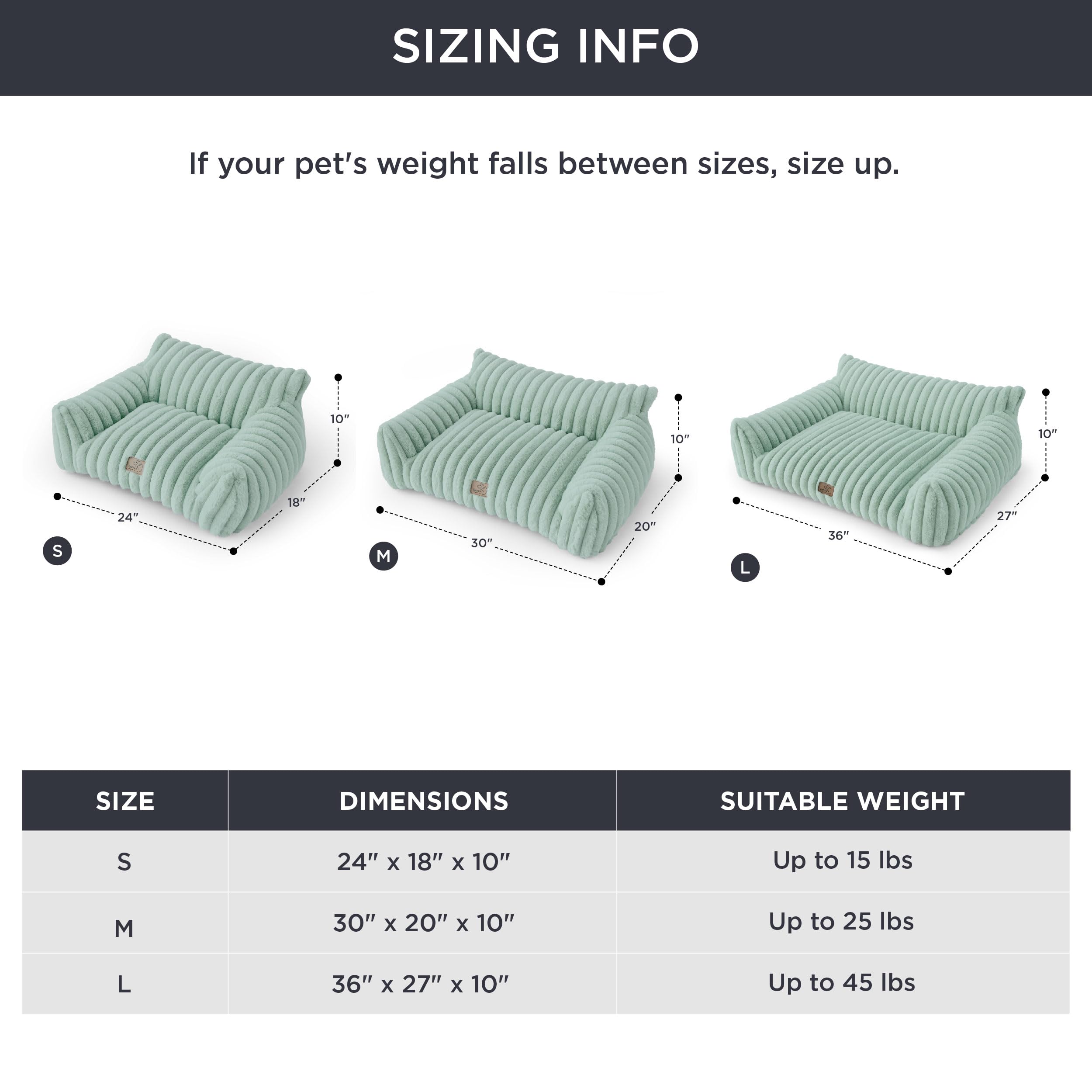 Bedsure Cute Cat Couch for Pets – Garden Green, 24in | Soft Corduroy Cat Sofa