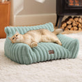 Bedsure Cute Cat Couch for Pets – Garden Green, 24in | Soft Corduroy Cat Sofa