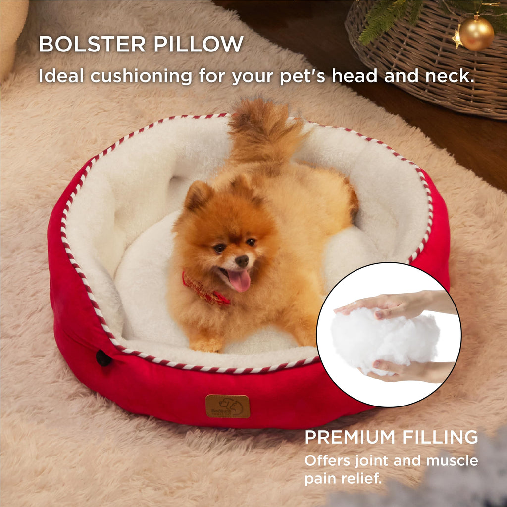 Bedsure Round 25-Inch Pet Bed for Small Dogs & Indoor Cats — Savvy Red