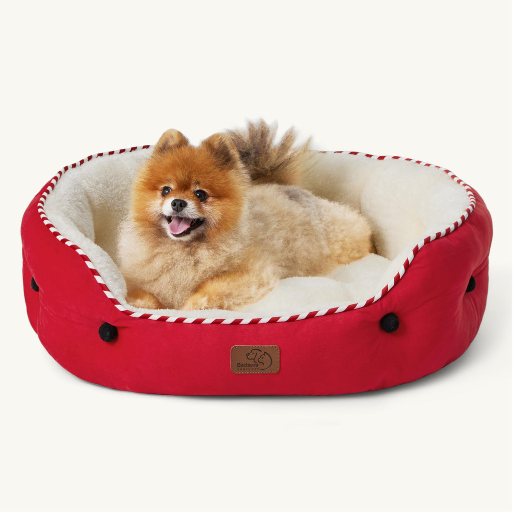 Bedsure Round 25-Inch Pet Bed for Small Dogs & Indoor Cats — Savvy Red