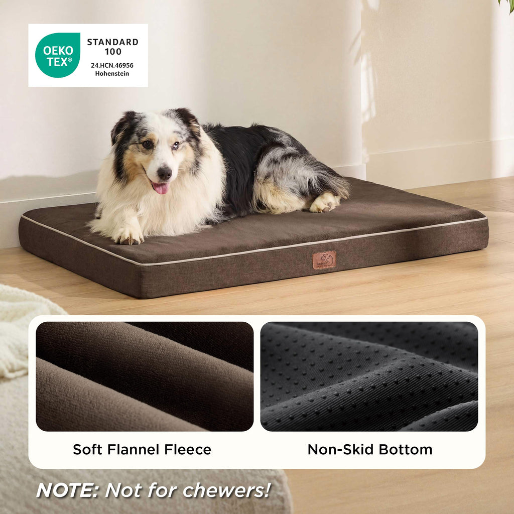 Bedsure XL Orthopedic Memory Foam Dog Crate Bed – Removable Cover, Non-Slip Bottom
