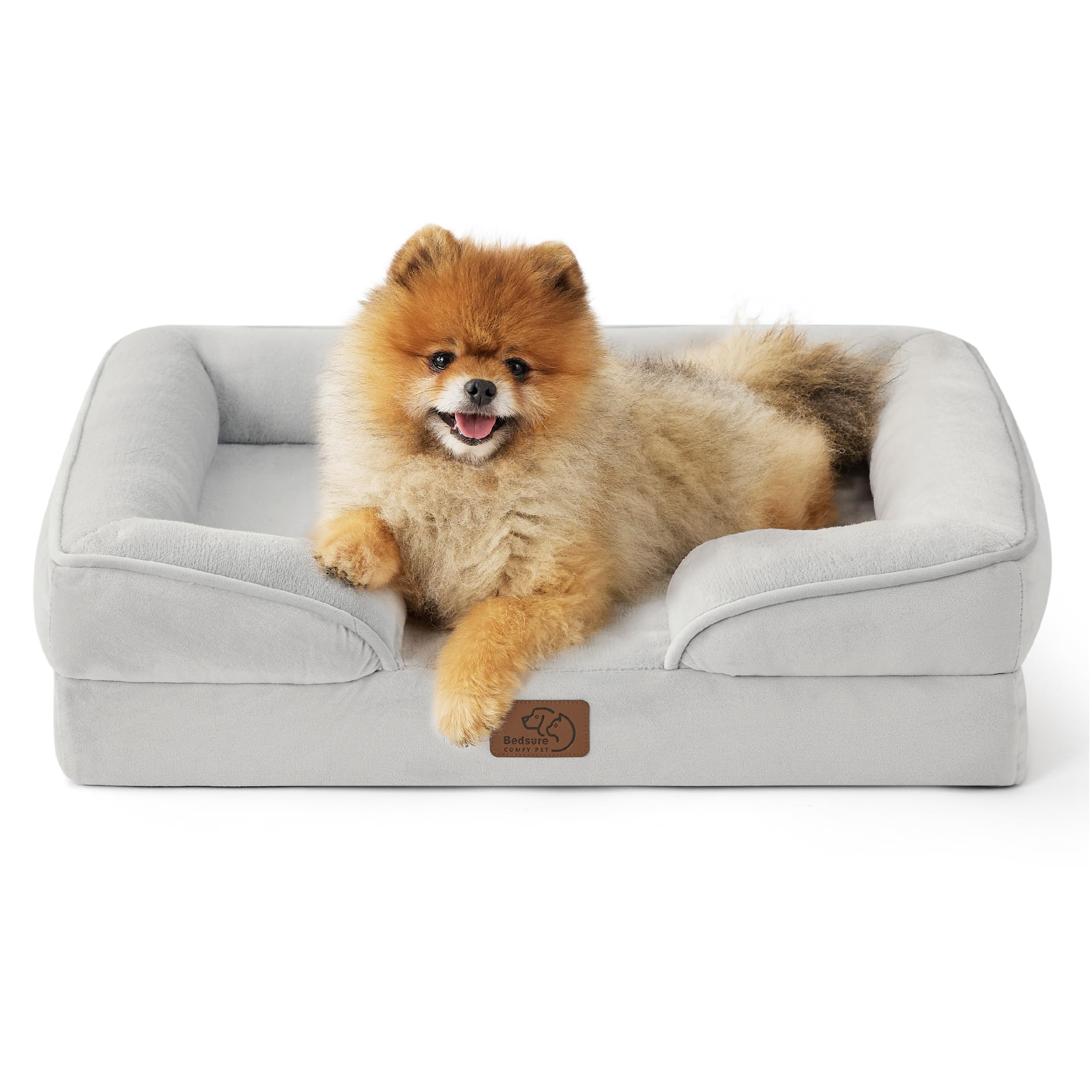 Bedsure Orthopedic Dog Bed for Small Dogs – Washable, Waterproof, 24-inch Light Grey