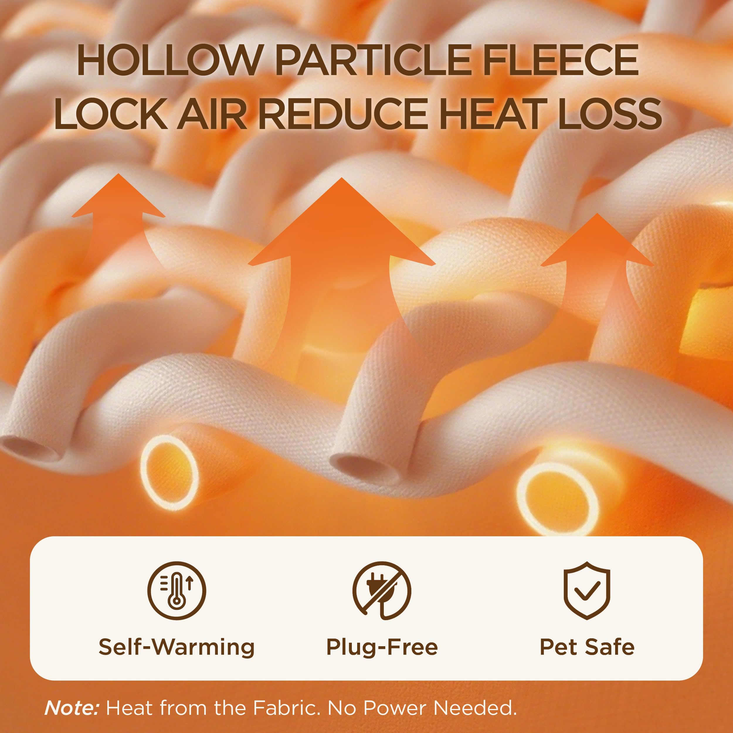 Bedsure Self-Warming Orthopedic Dog Bed - Large Waterproof Non-Skid with Removable Cover