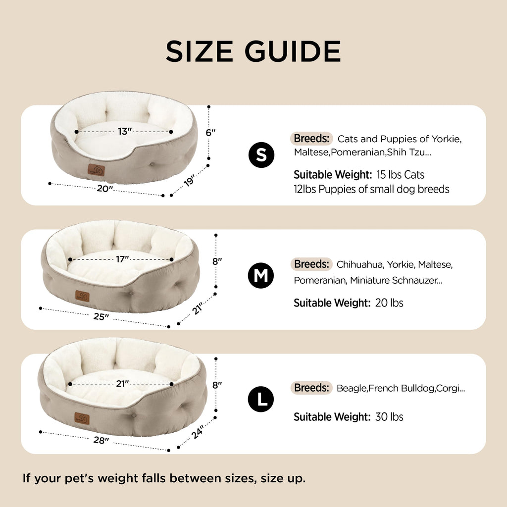 Bedsure Round Donut Dog Bed for Medium Dogs – 28in Grey, Washable & Anti-Slip