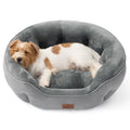 Bedsure Round Donut Dog Bed for Medium Dogs – 28in Grey, Washable & Anti-Slip