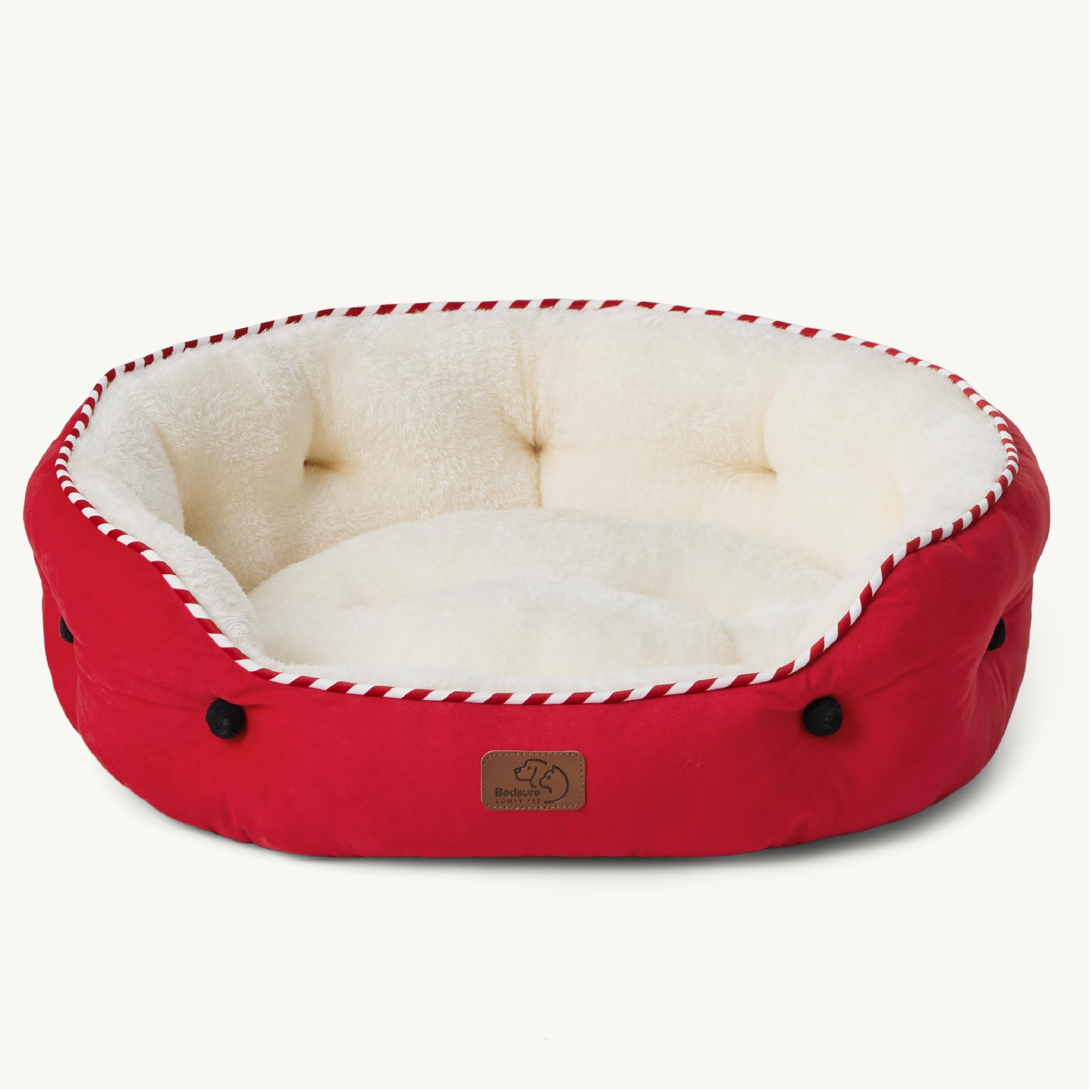 Bedsure Round 25-Inch Pet Bed for Small Dogs & Indoor Cats — Savvy Red