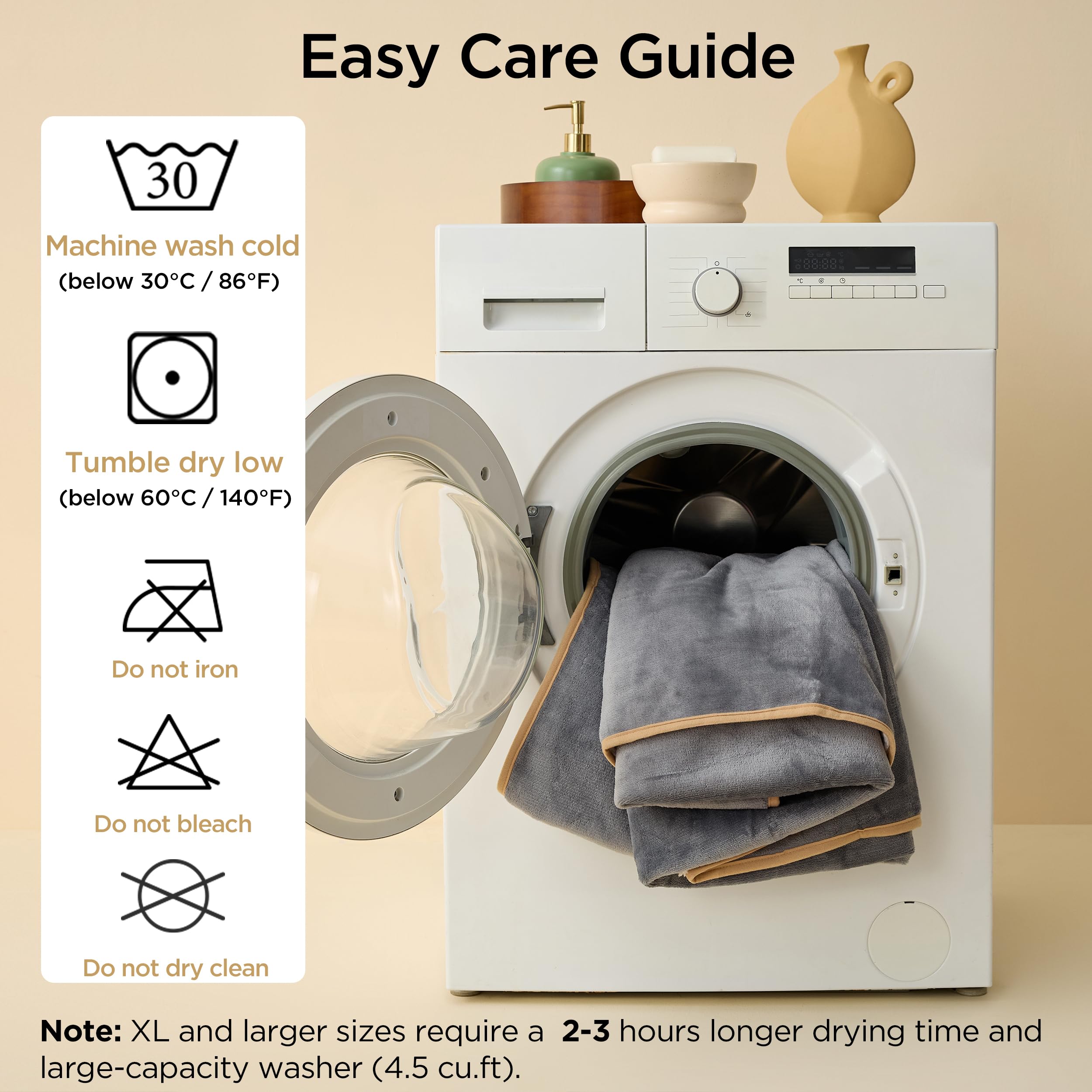 Bedsure Waterproof Blanket for Bed — Queen 90x86, Sherpa Fleece, Light Grey, Large Dog Friendly