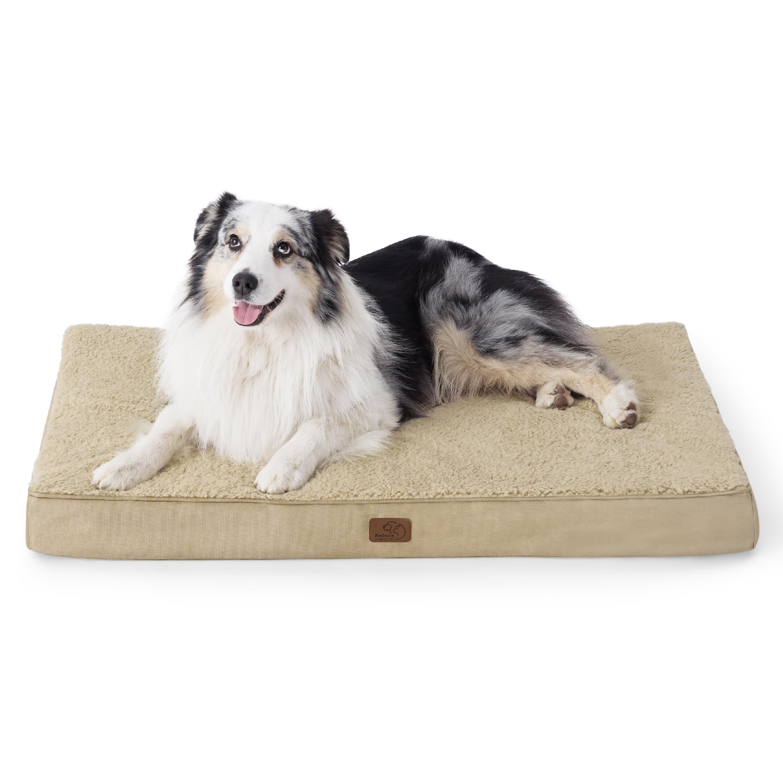 Bedsure XL Dog Bed for Crate – Large Comfy Flat Pet Beds with Removable Washable Cover, Orthopedic Egg Crate Foam Crate Mat, Suitable for Pet Up to 90 lbs