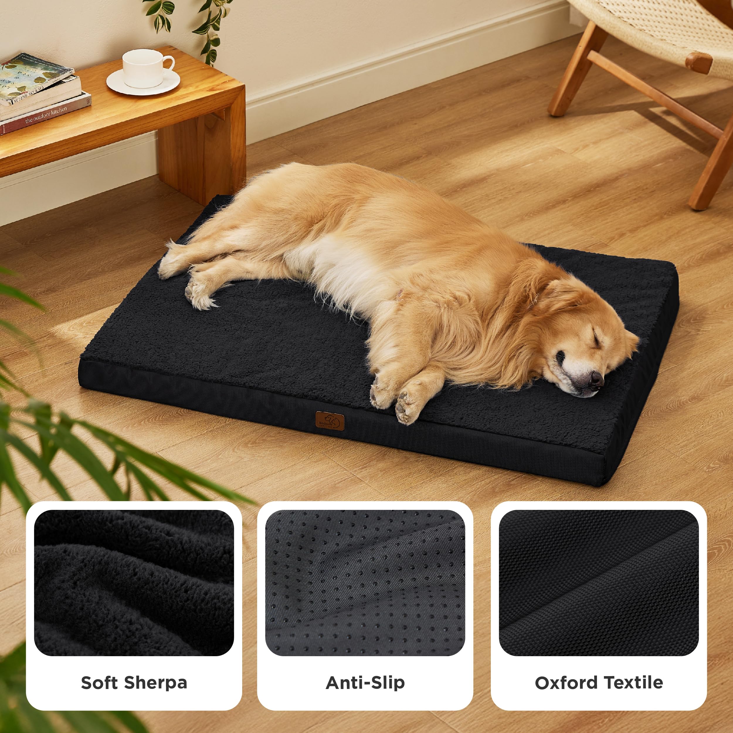 Bedsure XL Dog Bed — Large, Orthopedic Egg Crate Foam, Removable Cover, Up to 100 lbs