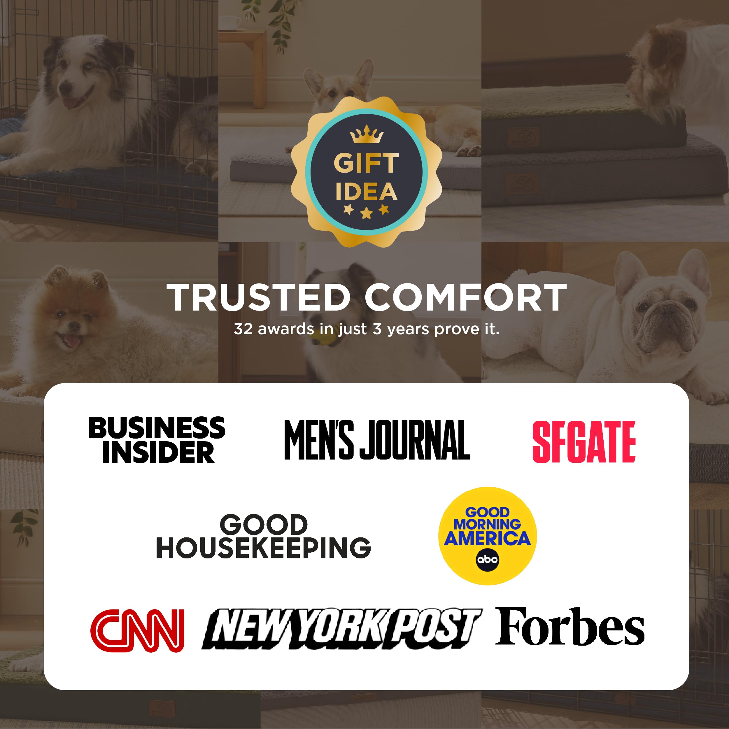 Bedsure XL Dog Bed for Crate – Large Comfy Flat Pet Beds with Removable Washable Cover, Orthopedic Egg Crate Foam Crate Mat, Suitable for Pet Up to 90 lbs