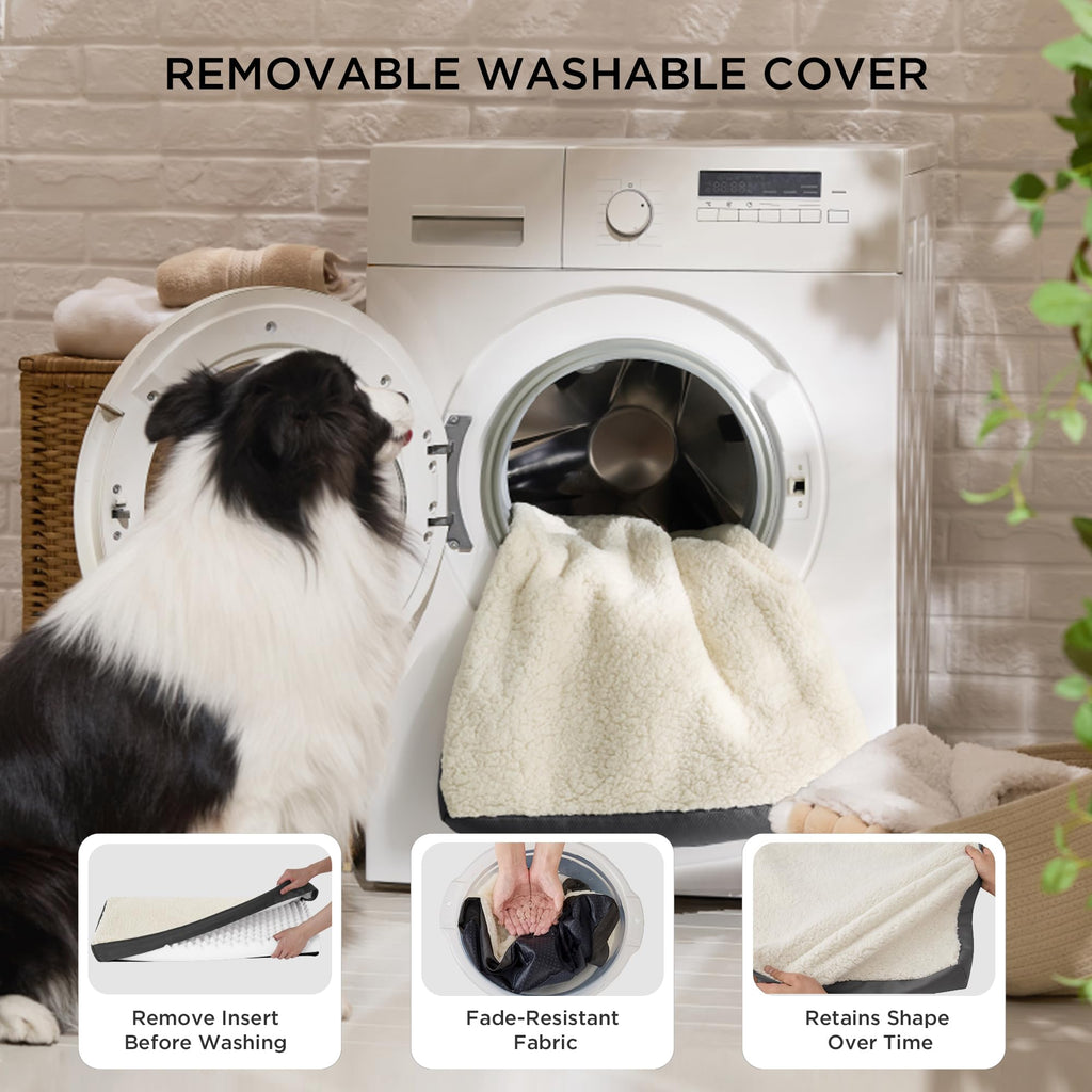 Bedsure XL Dog Bed – Extra-Large, Egg-Crate Foam, Washable Cover, Up to 100 lbs
