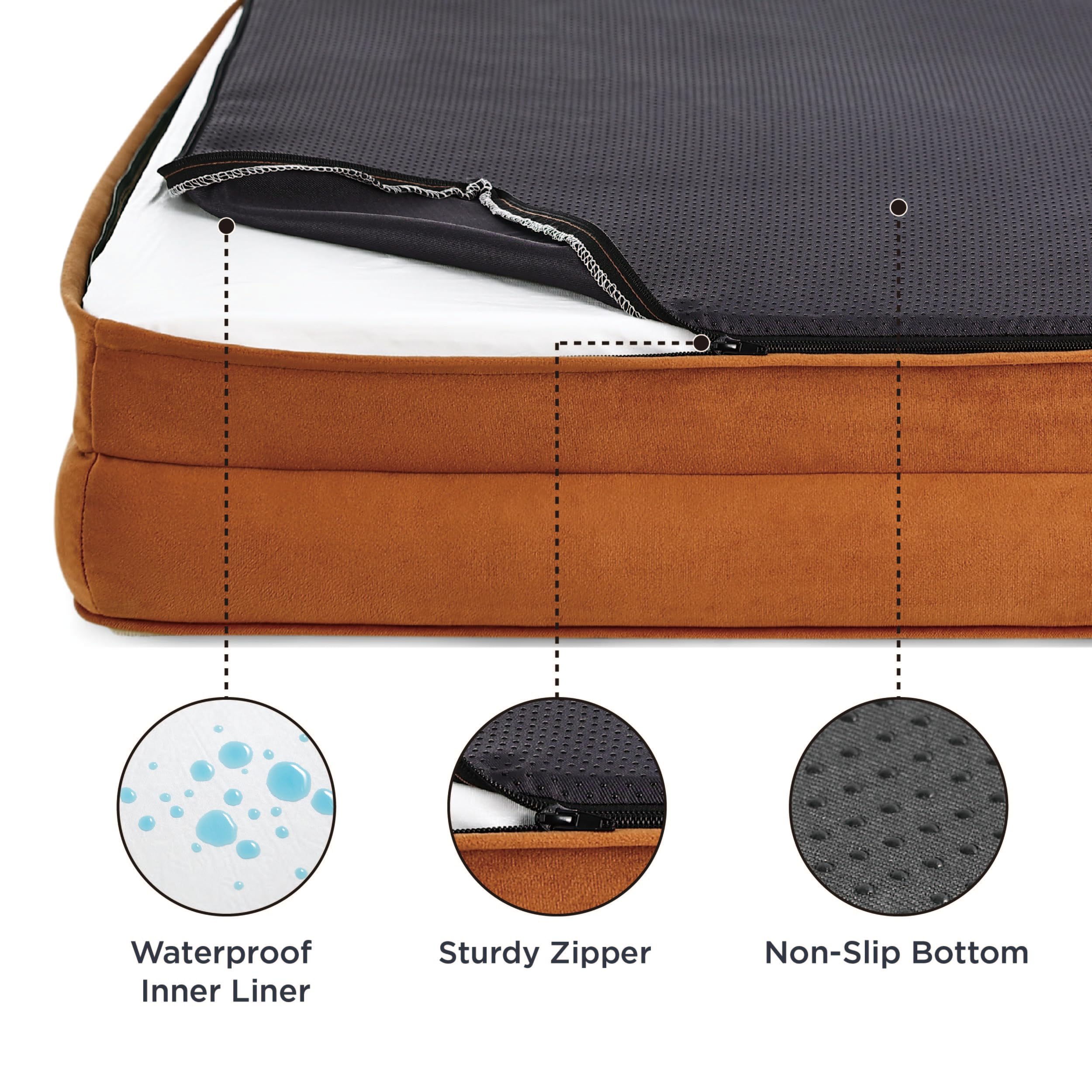 Bedsure XXL Orthopedic Dog Bed for Extra Large Dogs – 52" Ember Clay, Waterproof & Washable