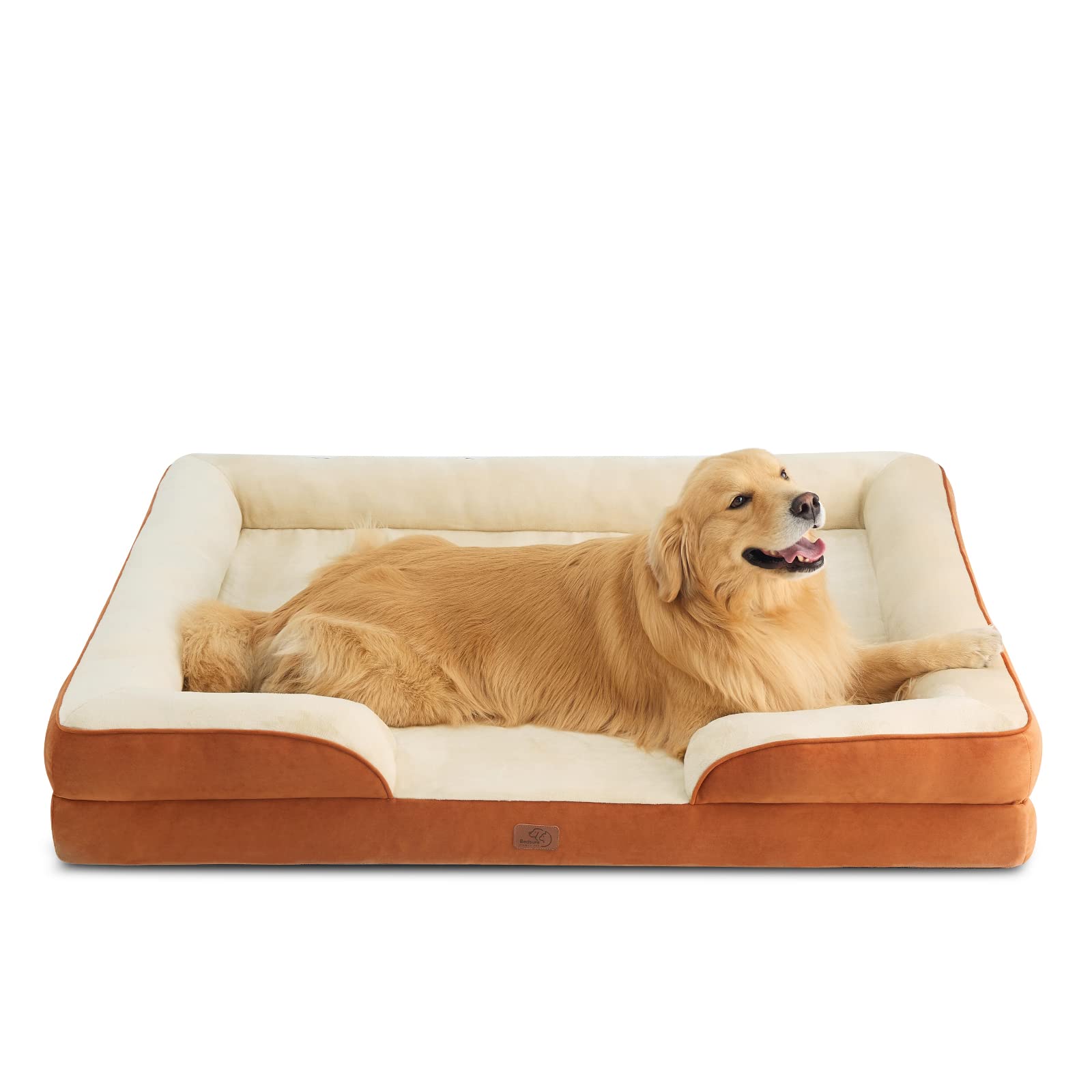 Bedsure XXL Orthopedic Dog Bed for Extra Large Dogs – 52" Ember Clay, Waterproof & Washable